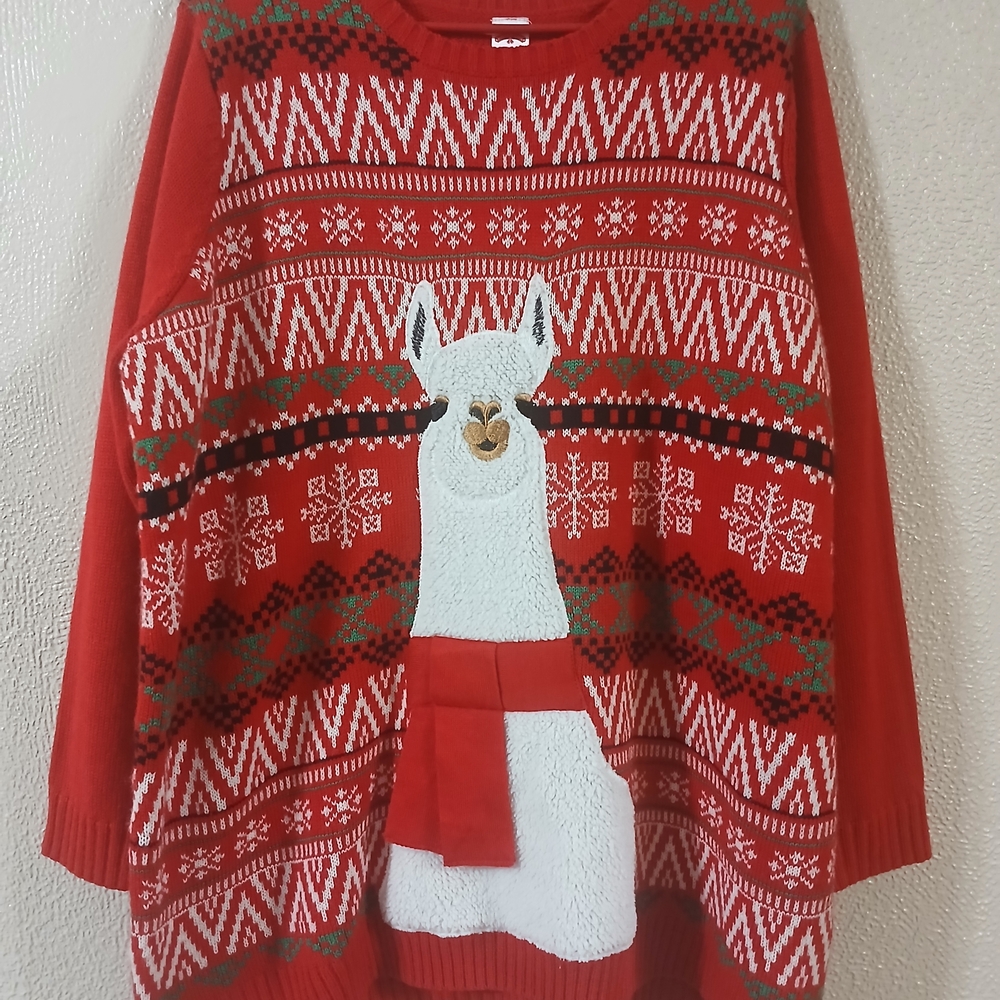 Festive Llama Christmas Sweater-3XL (Unisex)